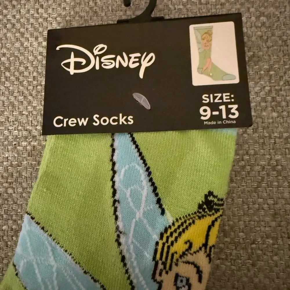 Disney Green Tinkerbell Crew Socks